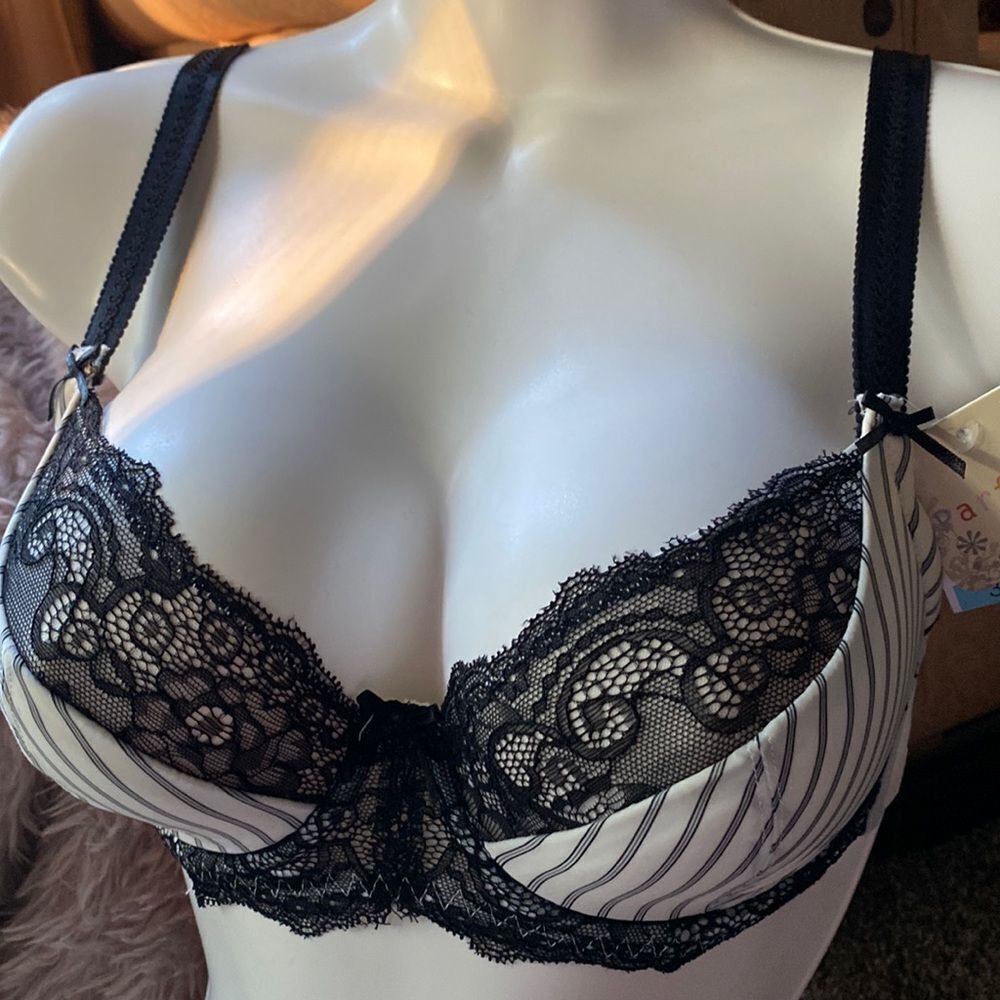 Parfait Underwire Lace Trimmed Bra Beautiful ivory black 30DD, D,E